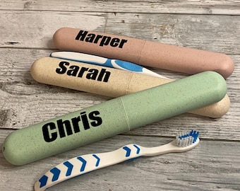 Personalized Toothbrush case travel college essential hospital stay toothbrush case camping vacation sleepover toothbrush holder with name