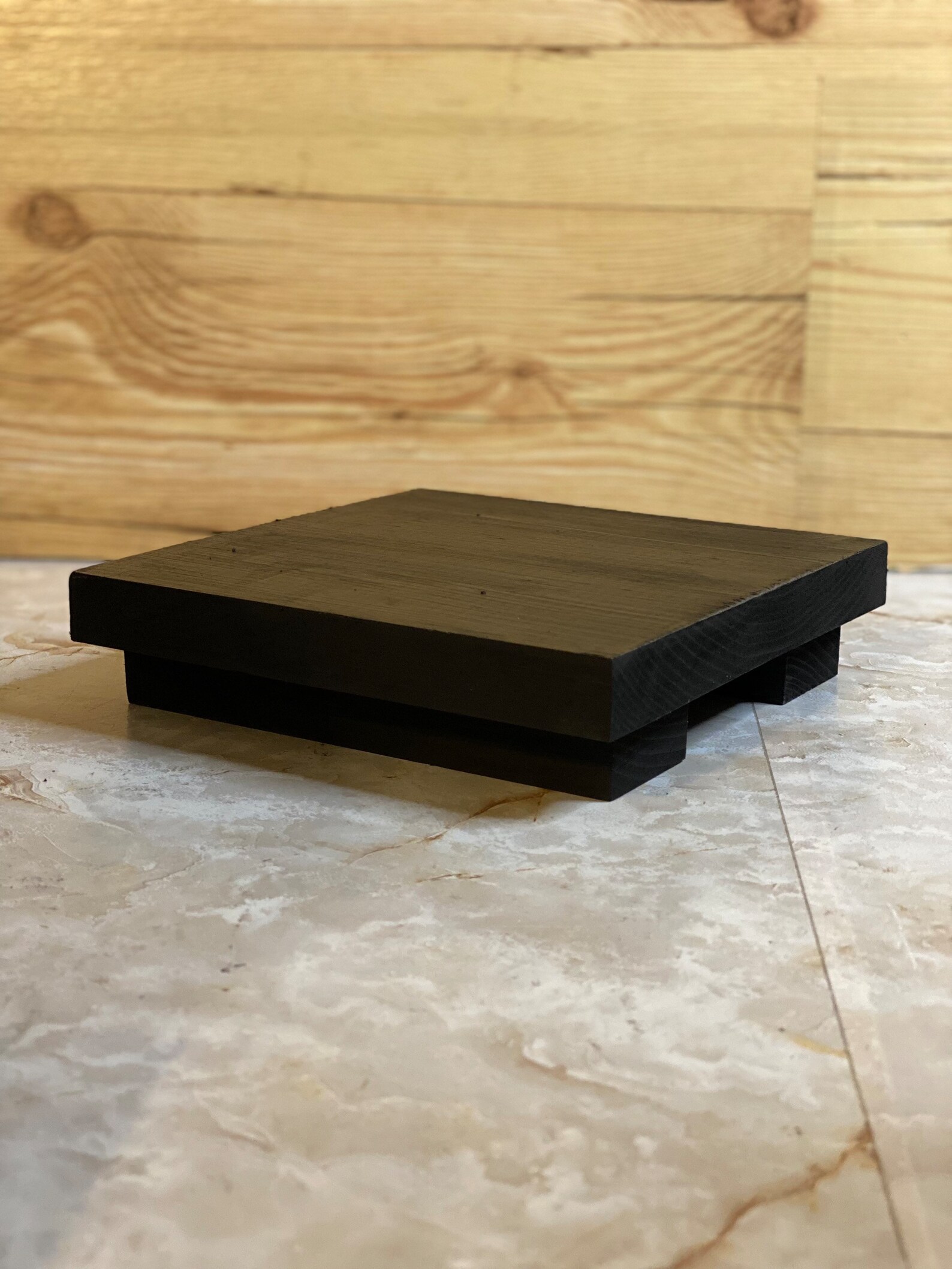 Square Wood Riser 5.5x5.5x1.5 Inch Country Riser Farmhouse Style Stand ...