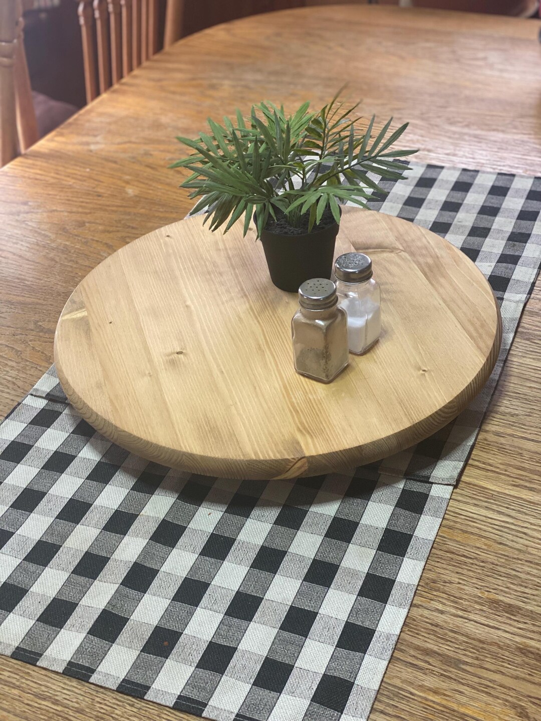 180 Inch Table Rounds Large 18 Inch Raised Lazy Susan Rotating Wood Round Turntable ...