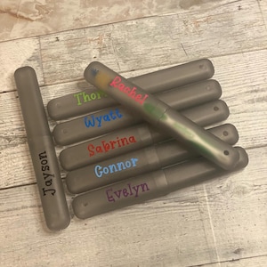 Personalize gray clear travel Toothbrush case college essential phone wire case toothbrush holder camper vacation sleepover stocking stuffer