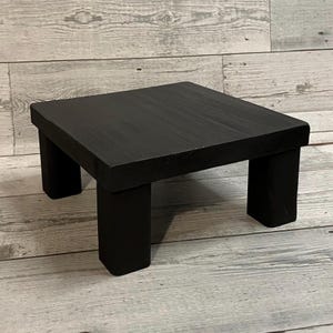 Tall black riser square riser with tall legs pedestal  wood pedestal tray riser plant wood stand riser for lamp, large wood candle stand