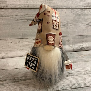Coffee Gnome coffee bar decor morning gnome with coffee tier tray gnome coffee lover gift coffee bar gnome coffee shop decor coffee gift