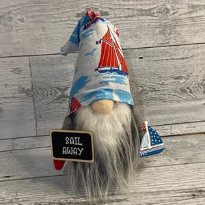 Sailing themed gnome decor for a lake house summer tier tray decor boating enthusiast gift  nautical lover gift boat lover gift for sailor