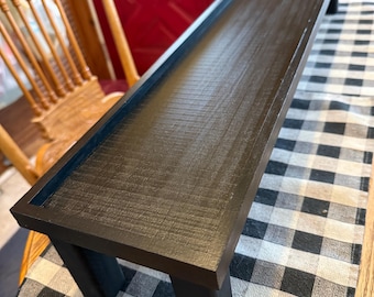 Tall wood raised rectangular tray for kitchen island holiday centerpiece fireplace mantal tray with legs country wood tray for kitchen decor