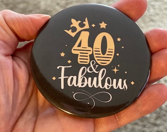 40th birthday pin button for birthday girl 40th birthday pin milestone year button for birthday girl born in 1985 decor