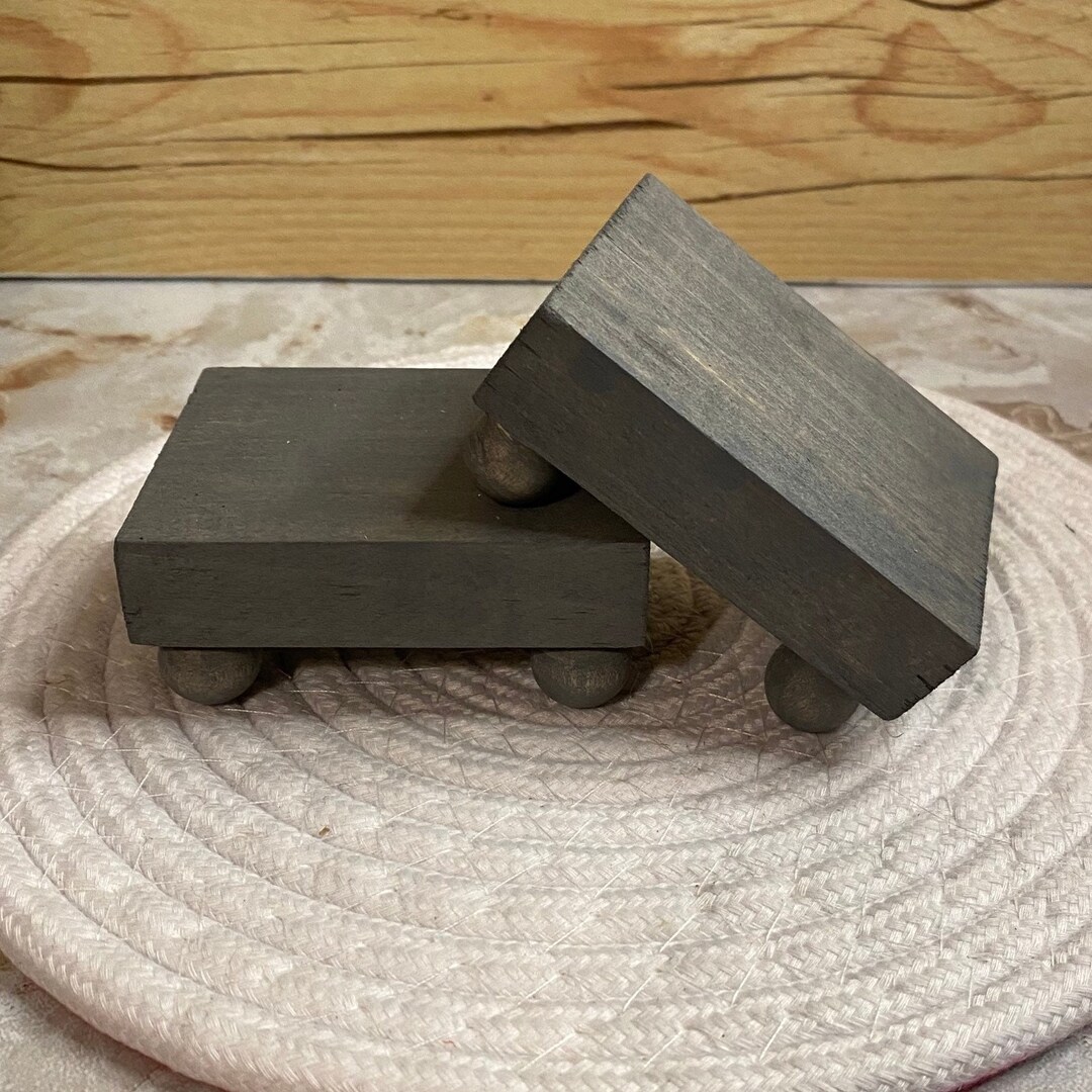 Wood Mini Riser Set Gray Stained Mini Riser for Tier Tray Riser for ...