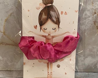 Ballerina scrunchie card holder girl dancer scrunchie holder little dancer card for scrunchie ballet birthday party favor for girl ballerina