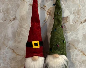 Christmas gnome plush set of 2 gnome Christmas decoration christmas gift for grandmother gnome lover gift set gnome santa and gnome tree set