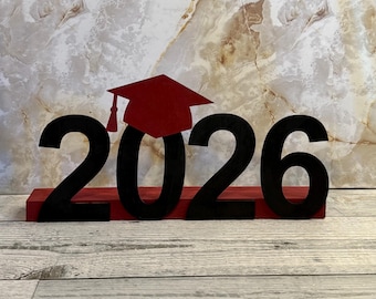 Graduation decoration for class of 2026 wood table centerpiece for graduation party senior picture prop class of 2026 graduation decoration