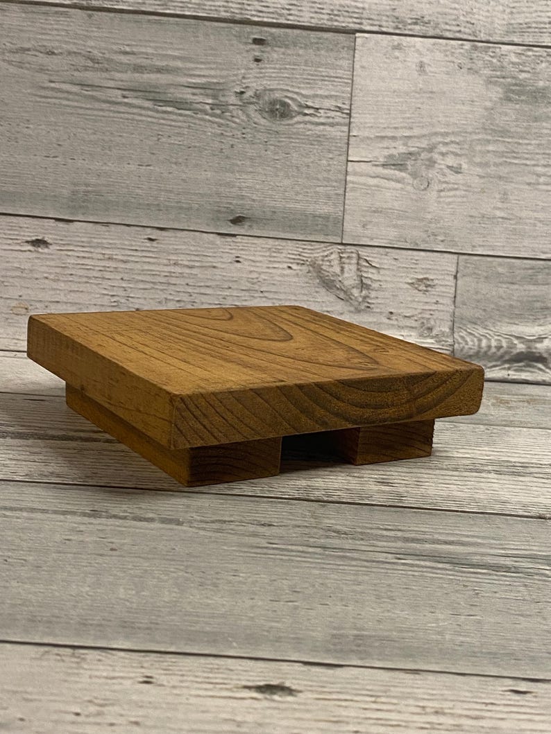 Square Wood Riser 5.5x5.5x1.5 Inch Country Riser Farmhouse Style Stand ...