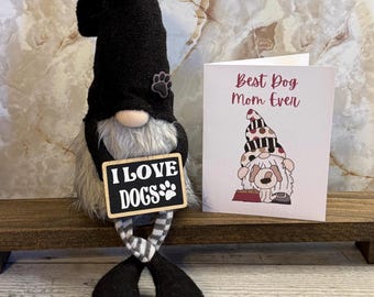 Dog lover gift gnome lover dog paw hat gnome new dog owner gnome dog lover gift dog mom gnome gift shelf sitting gnome dog groomer gift