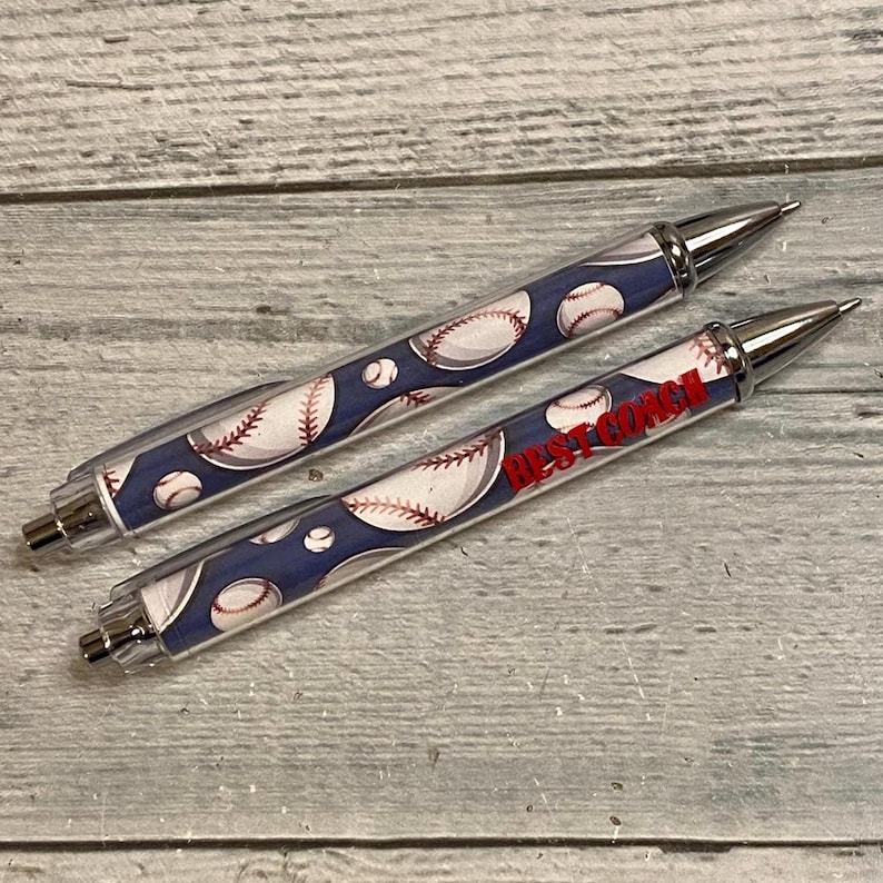 Baseball pen gift baseball coach sport lover gift pen baseball custom pen sport office baseball lover pen score keeper Easter basket filler image 1