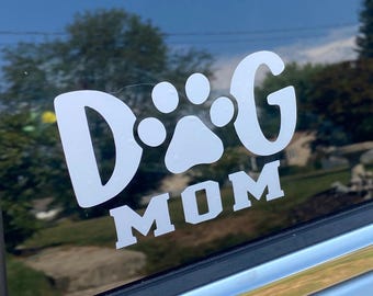 Dog mom Decal dog mom paw vinyl decal Dog lover decal paw print car decal animal lover decal  animal lover gift, dog mom sticker