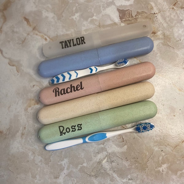 Personalized Toothbrush case travel toothbrush college essential 8 ft phone wire case toothbrush case camping vacation essential sleepover
