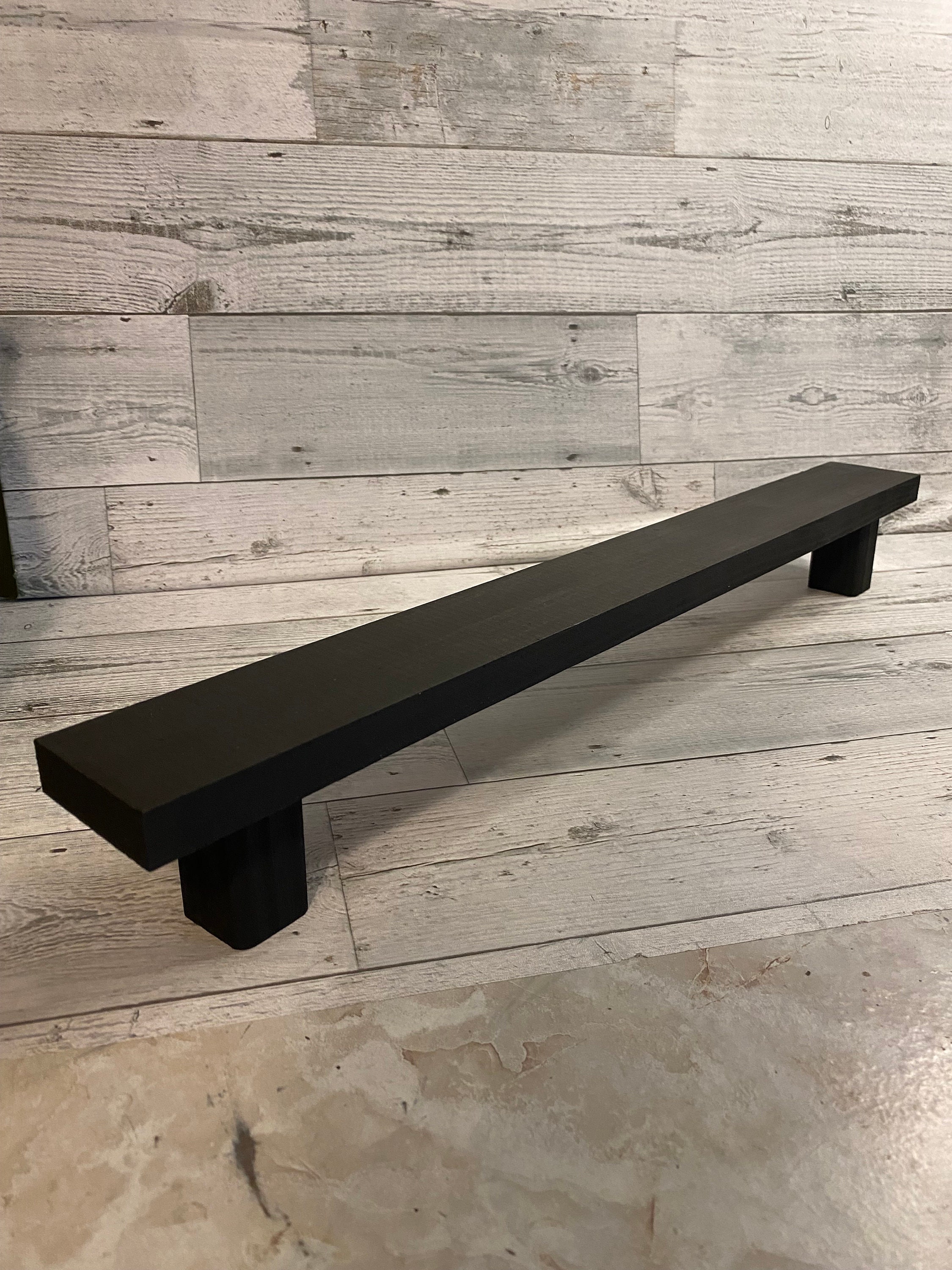 Rectangular Wood Thin Long Riser With Legs, Collection Display Wood ...