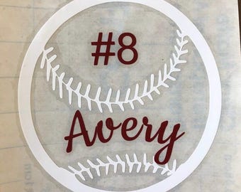Baseball car vinyl decal softball car decal personalized softball car decal personalized baseball car decal  baseball travel team decal ball