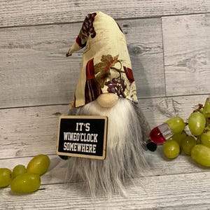 Wine themed gnome with wine lover gift for gnome lover collector home alcohol bar decor wine enthusiast gift for wine lover friend