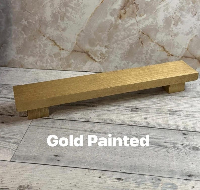 Rectangular Wood Thin Long Riser With Legs, Collection Display Wood ...