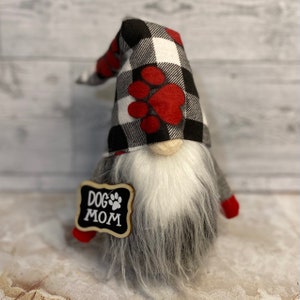 Dog mom gnome for mothers day gift with dog paw hat gnome dog lover gift for dog mom gnome gift for new pet owner gift for gnome collection