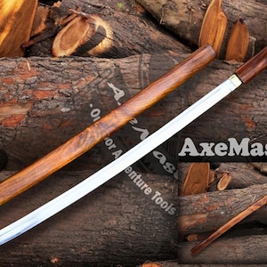 Hand Forged Japanese Tanto Sword: Real Steel Ninja Blade, Rosewood Scabbard