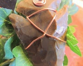 Authentic Arrowhead Pendant, Copper Wire Wrap, Father's Day Gift
