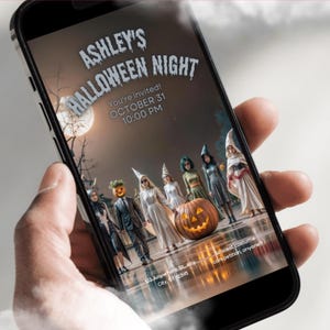 Invito per Festa di Halloween - Modificabile & Divertente su Canva con Animazione, Stampabile e Digitale, per Adulti e Adolescenti