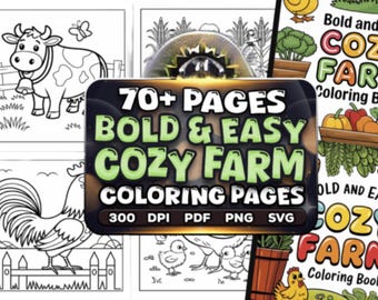 Bold and Easy Cozy Farm Coloring Pages