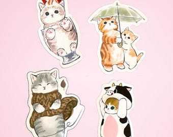 Cute Cat Sticker High Quality Waterproof - Sticker for Journal, Water bottle, Laptop