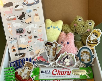 Ultimate Cat Lover Box, Kitten Gift Box, Cat Treats, Toys, Catnip, and Stickers Cute Birthday, Holiday, Special Occasion Box