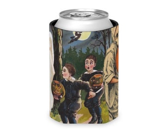 Slim Can Koozie - Vintage Halloween - Regular or Slim Can Cooler Sleeve - 2 Sizes - Insulated Slim Can Cooler - FREE SHIPPING