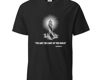 Du är världens ljus | Fyr T-shirt | Inspirerande kristen T-shirt med bibelvers