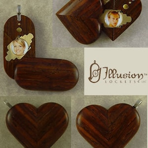 4537 Coco Bolo Wood Illusionist Locket Magic Heart Pendant by Illusion  Lockets