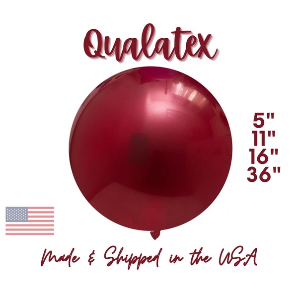 Sparkling Burgundy QUALATEX Latex Balloons Party Decor |  Wine, Maroon, Crystal, Jewel, Fall, Graduation, School Spirit 5", 11", 16"