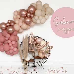 Sabrina DIY Matte Balloon Garland Arch Kit Boho Baby Shower Balloons Matte Blush Pink Beige Neutral Balloons Bridal Shower image 1