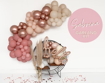 Sabrina • DIY Matte Balloon Garland Arch Kit • Boho Baby Shower Balloons • Matte Blush Pink Beige Neutral Balloons • Bridal Shower