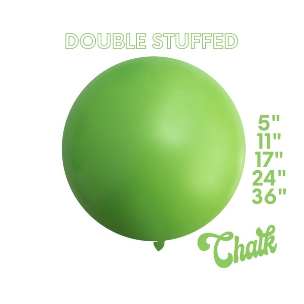 Chalk Far Out Lime - Premium DOUBLE STUFF MATTE Latex Balloons 5", 11",16" - Groovy, Retro, Festival, Coachella, Boho