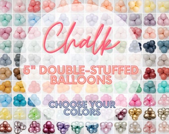 5" Mini Balloons - DOUBLE STUFF Pick Your Color Chalk Latex Party Bouquet- Baby Showers, Birthdays, Wedding Balloon, Pastel, Muted