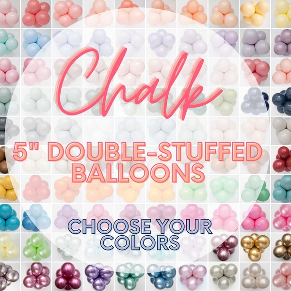 5" Mini Balloons - DOUBLE STUFF Pick Your Color Chalk Latex Party Bouquet- Baby Showers, Birthdays, Wedding Balloon, Pastel, Muted