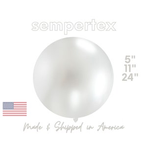 Pearl White Sempertex Latex Balloons 5&quot;, 11&quot;, 17&quot;,24&quot;  Party Decor - Graduation, 2021, Prom, Neutral, Clouds, Gender Neutral