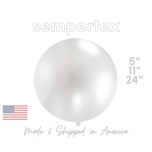 Pearl White Sempertex Latex Balloons 5", 11", 17",24"  Party Decor - Graduation, 2021, Prom, Neutral, Clouds, Gender Neutral