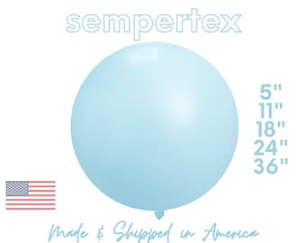 Pastel Matte Blue Sempertex Latex Balloons Party Decor | Gender Reveal, Baby Shower, Birthday, Macaron Rainbow, Baby Blue 5&quot;, 11&quot;,18&quot;,24&quot;