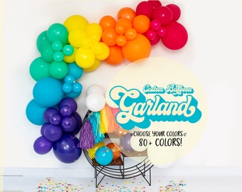 DIY Deluxe Custom Balloon Garland Arch : Choose from Rainbow of 80 colors | Baby Showers, Birthdays, Weddings, Decorations, Party Decor