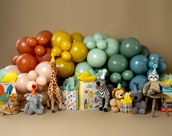 Boho Autumn Circus Balloon Garland Arch Kit • Tuftex Fall Colors • Jungle Giraffe Theme • Baby Shower • Birthday Balloons