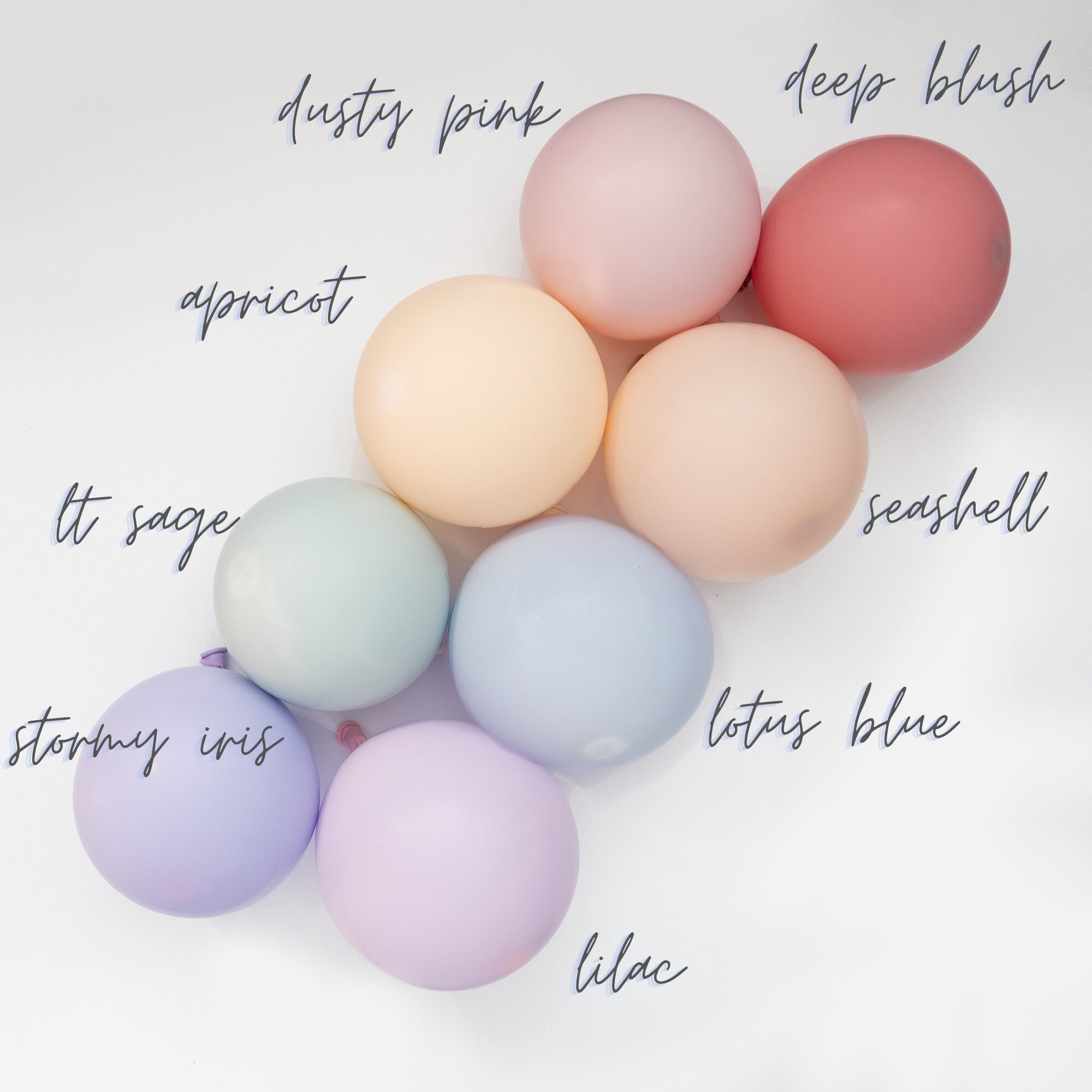Muted Rainbow DOUBLE STUFFED Party Balloons •  Boho Pastel Colors •  Garlands, Arches, Graduations, Birthdays, Wedding