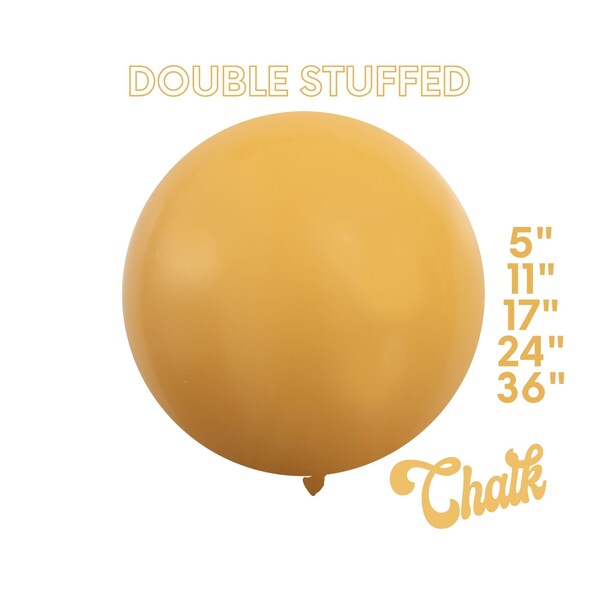 Chalk Honey Mustard DOUBLE STUFF MATTE Latex Balloons - Woodland, Autumn, Fall, Gold, Dijon, Sunflower, Boho,5", 11",17",24",36"