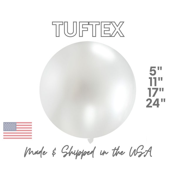 Pearl Sugar White Tuftex Latex Balloons Party Decor - Graduation, 2021, Prom, Neutral, Clouds, Gender Neutral,5", 11", 17",24"