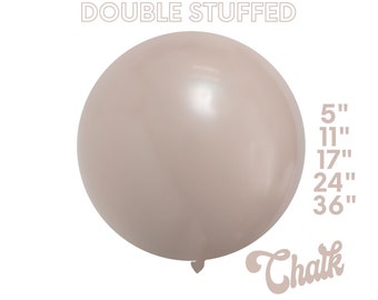 Chalk Chai DOUBLE STUFF MATTE Latex Balloons - Beige, Tan, Neutral, Gender Reveal, Safari, Party Decor, 5", 11",17",24",36"