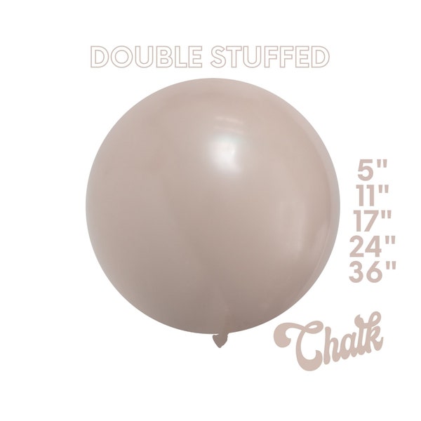 Chalk Chai DOUBLE STUFF MATTE Latex Balloons - Beige, Tan, Neutral, Gender Reveal, Safari, Party Decor, 5", 11",17",24",36"