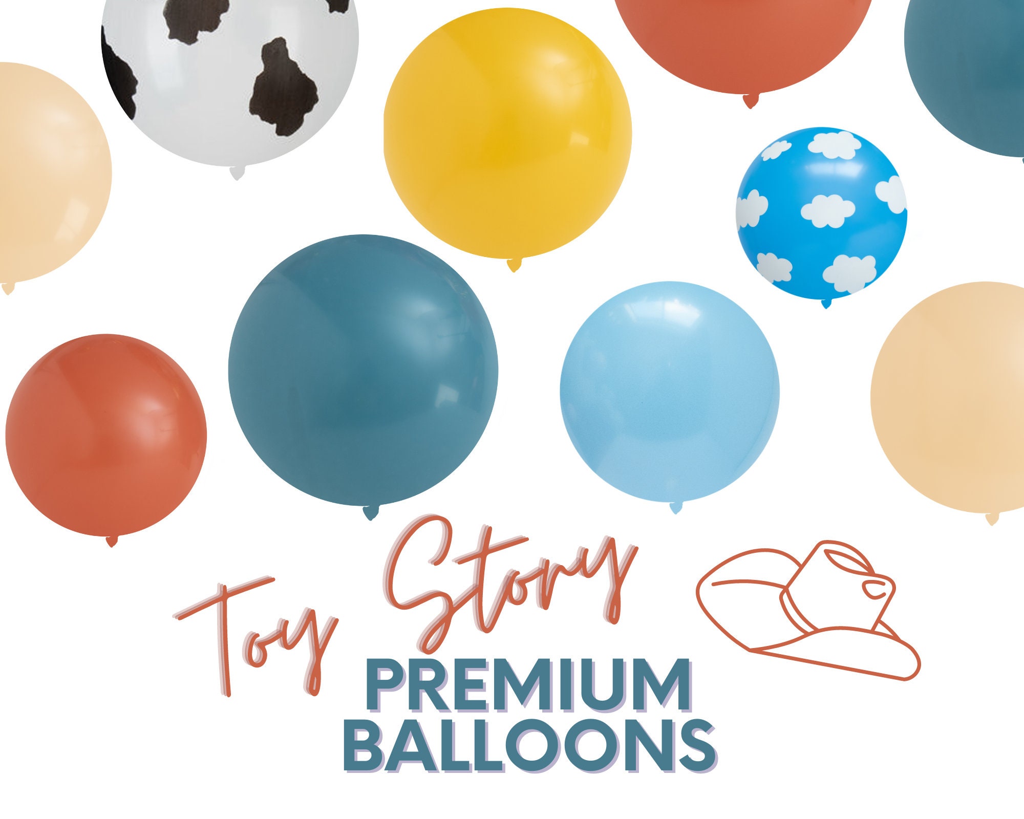 Vintage Toy Story PREMIUM Eco Latex Balloons Baby Shower Boho Rustic Farmer Themed Cows Clouds Birthday Decor 5 1117 24