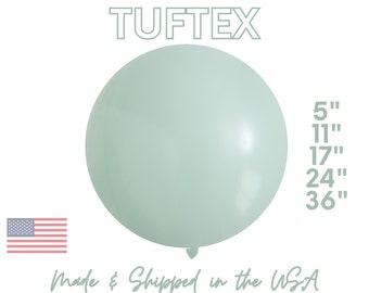 Empower Mint TUFTEX Latex Balloons Premium Party Decor - Neutral, Wedding, Bridal, Dusty Sage Mint 5", 11", 17",24",36"